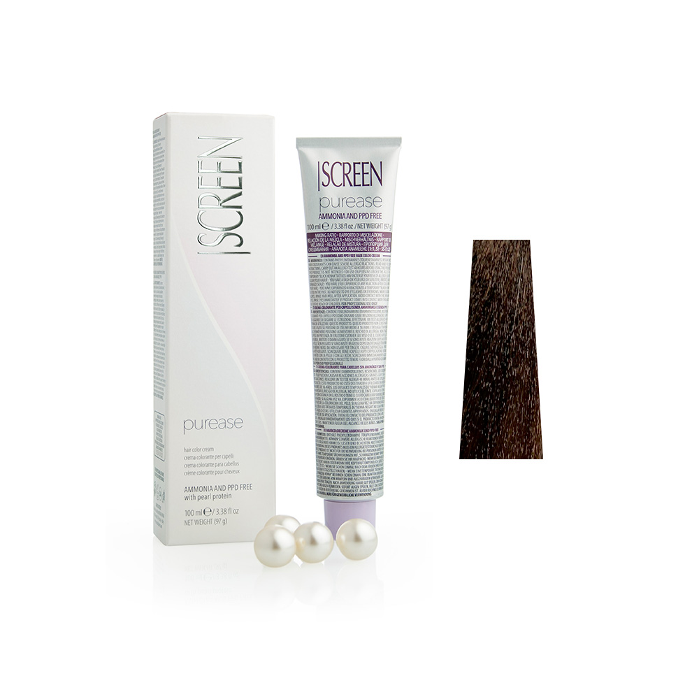 Крем-фарба без аміаку з протеїнами перлів SCREEN Purease 5 Chestnut, 100 ml - 1